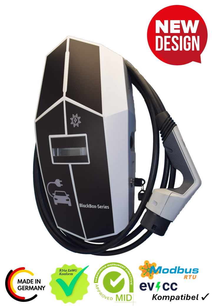 Ladestation / Wallbox 11 KW / BLACKBOX-PILOT für Dynamisches Lastmanagement CHARGE-PILOT